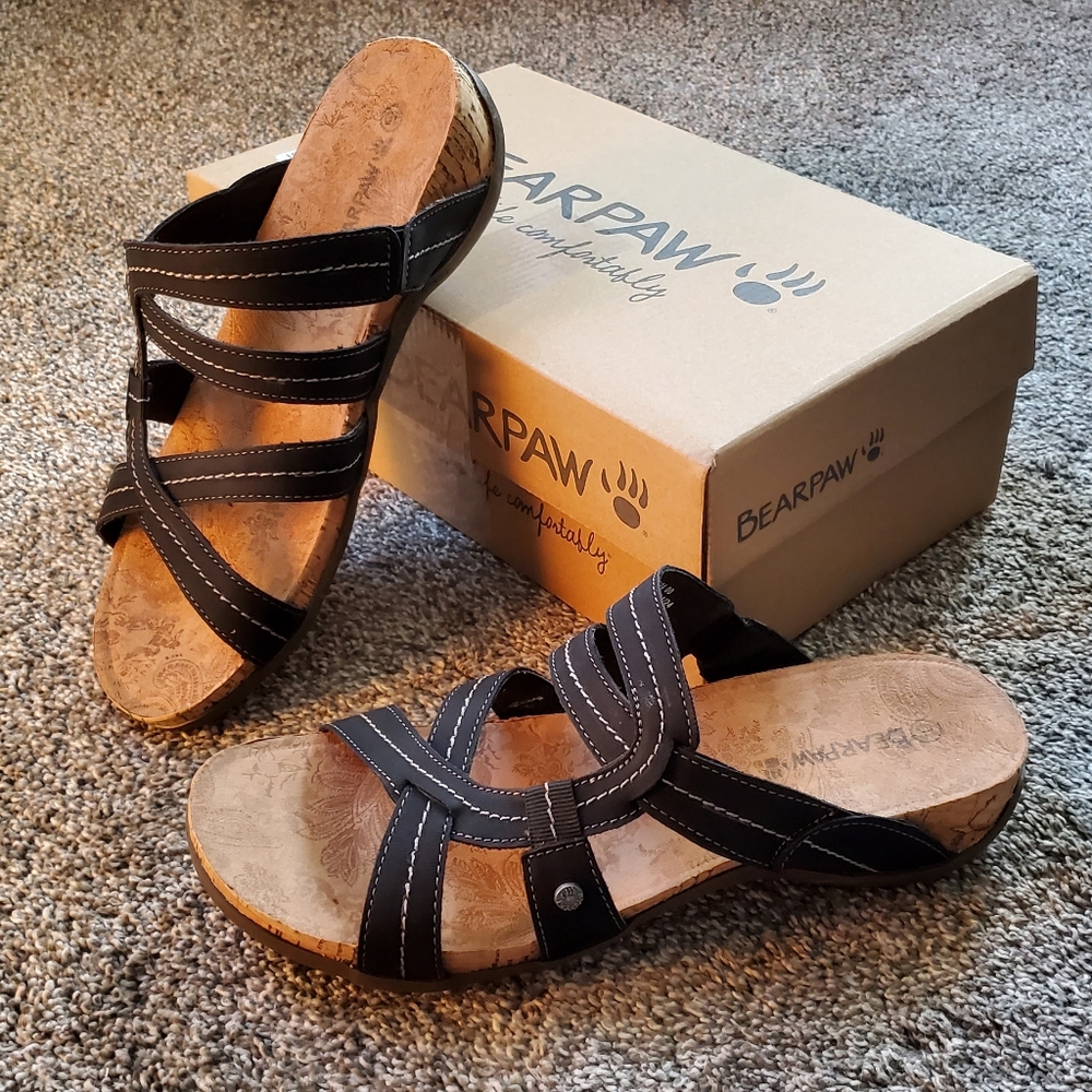NWT Bearpaw Women's Kai II Slide Sandal - Black